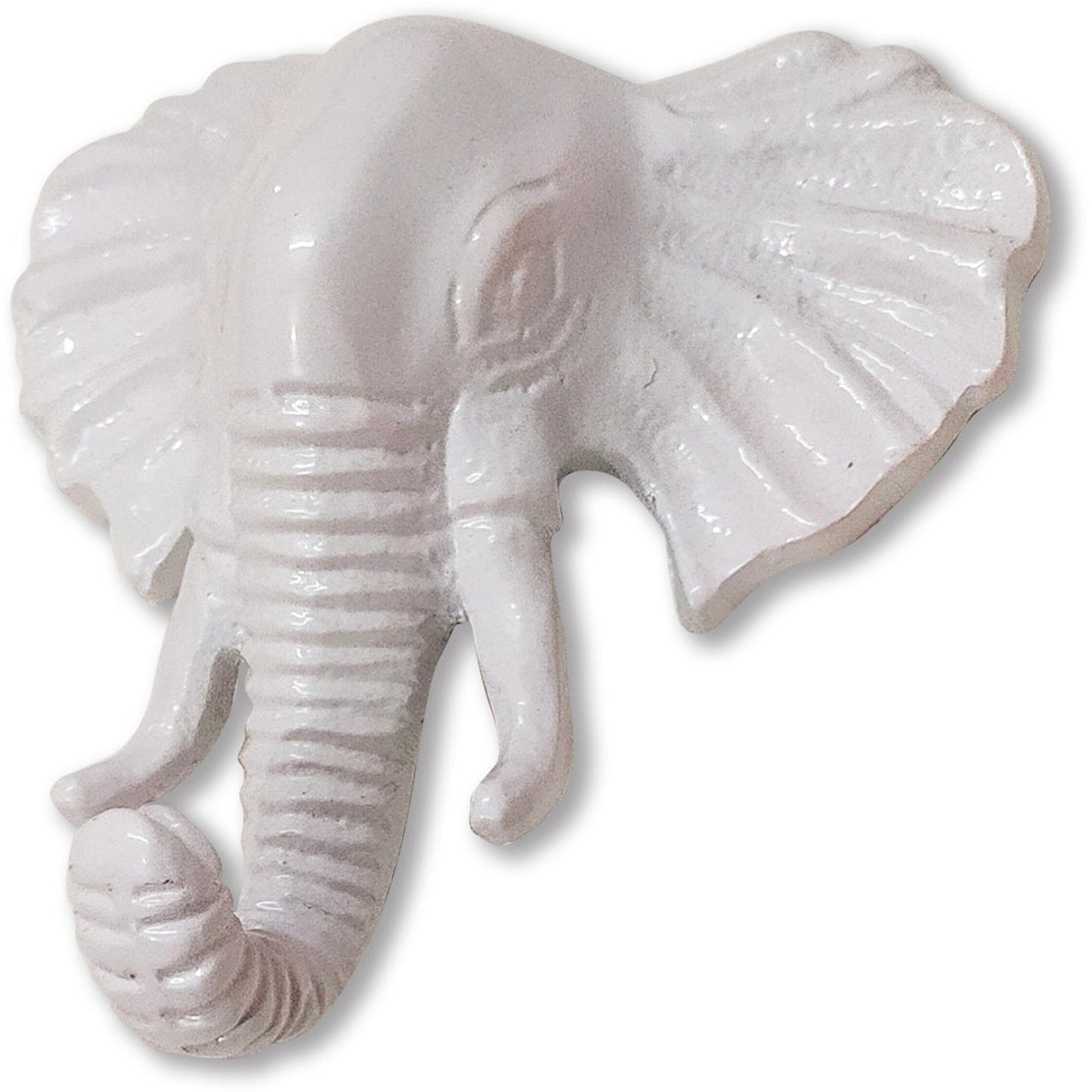 SAFARI WALL HOOK, ELEPHANT, WHITE POWDER COATED