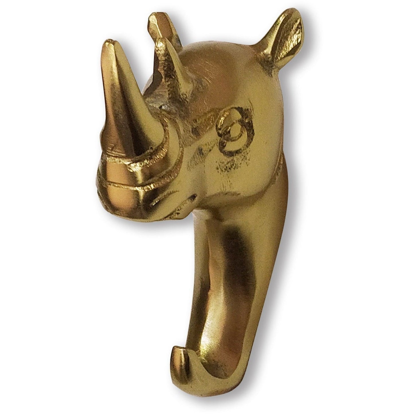 SAFARI WALL HOOK, RHINO, GOLD FINISH