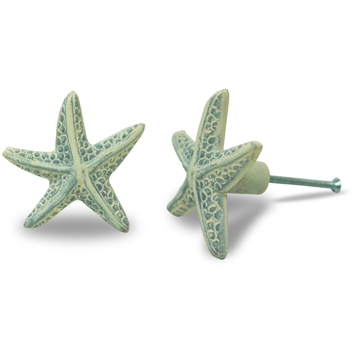 Starfish Knob Cast Iron Wht