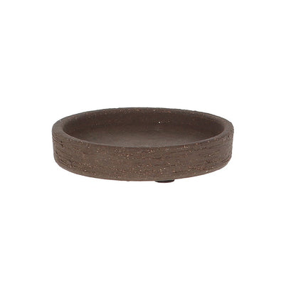 Saucer Unglazed Brown 3.6 in