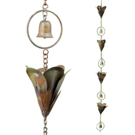 Flamed Lily Flower Rain Chain, 20% Off