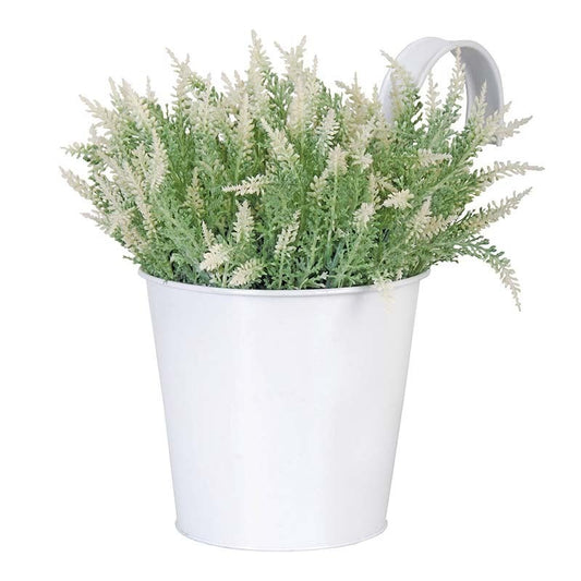 Balcony Flower Pot With Hook Round White
