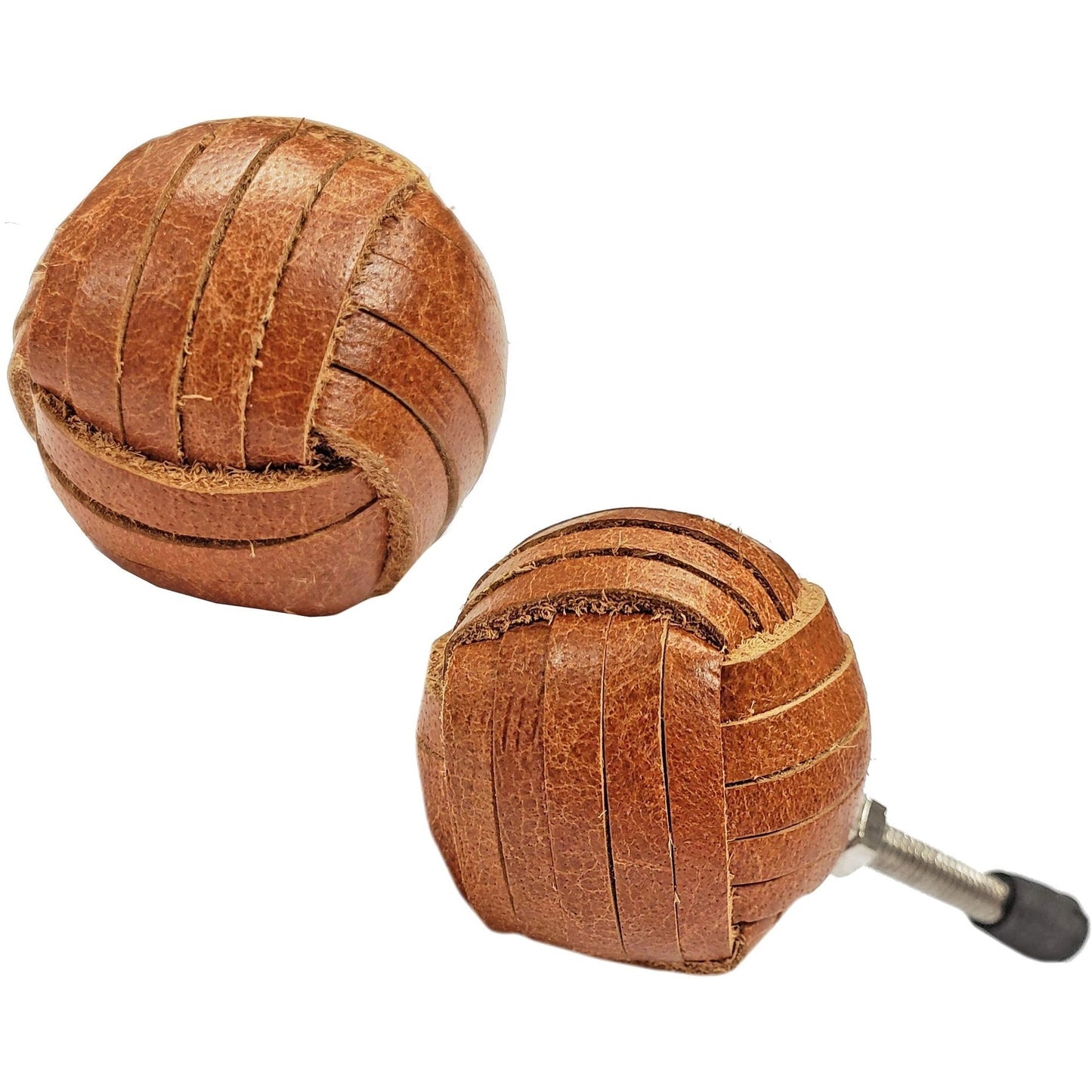 Leather Look Knot Knob, Cognac