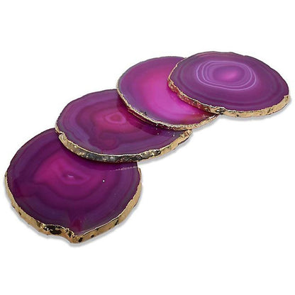 Pink Agate Coasters, 4.5X4.5 in, *Price Per Coaster*