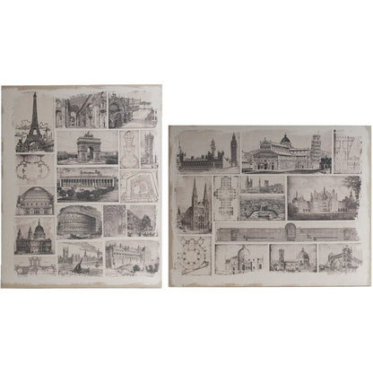 Architectural Travels Canvas Print, Set Of 2