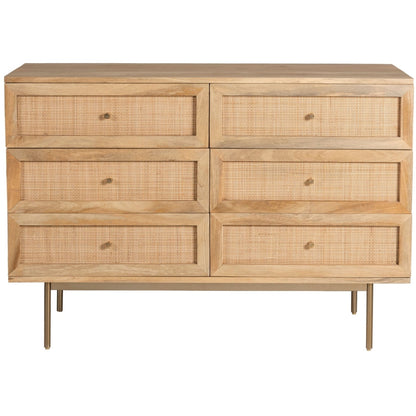 SP0110O, Raphia Wide Chest Of Drawers, 6 Drawers,