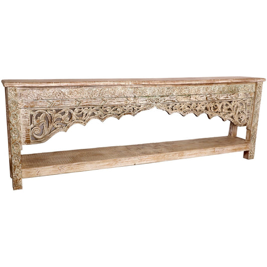 Carved Console Natural, 11 ft long, 50% Off