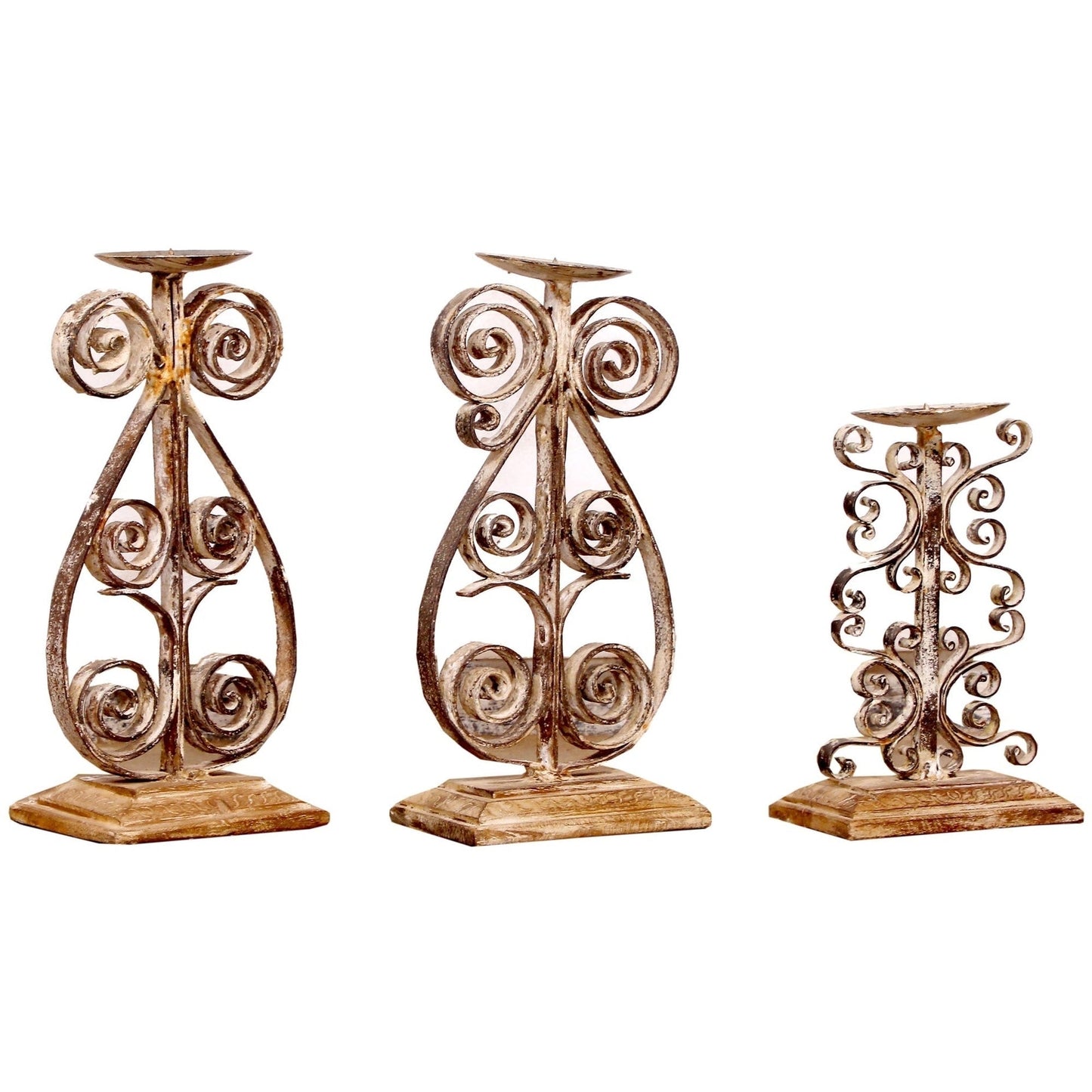 Rm-048418, Iron Swirl Candle Holder