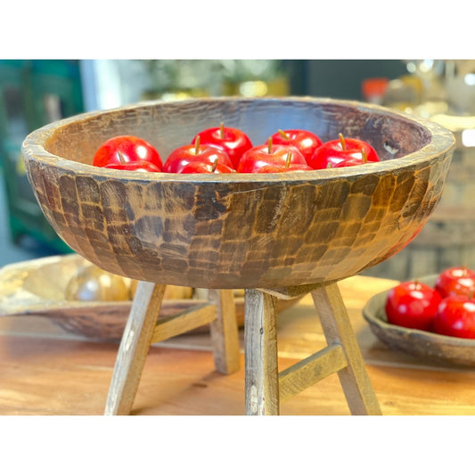 One Piece Wooden Hand Carved Bowl