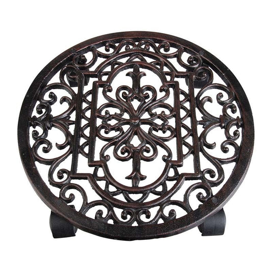 Indoor Cast Iron Round Plant Trolley L