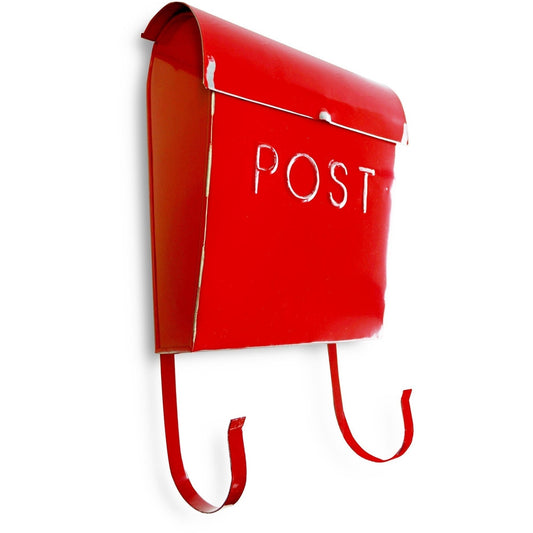Euro Mailbox Rustic Red With POST, Last Chance