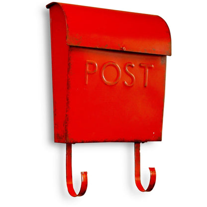 Euro Mailbox Rustic Red Wth  POST