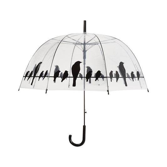 Umbrella Transparent Birds On Wire