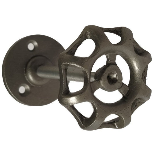 Classic Water Valve Iron Knob, Antique Metal