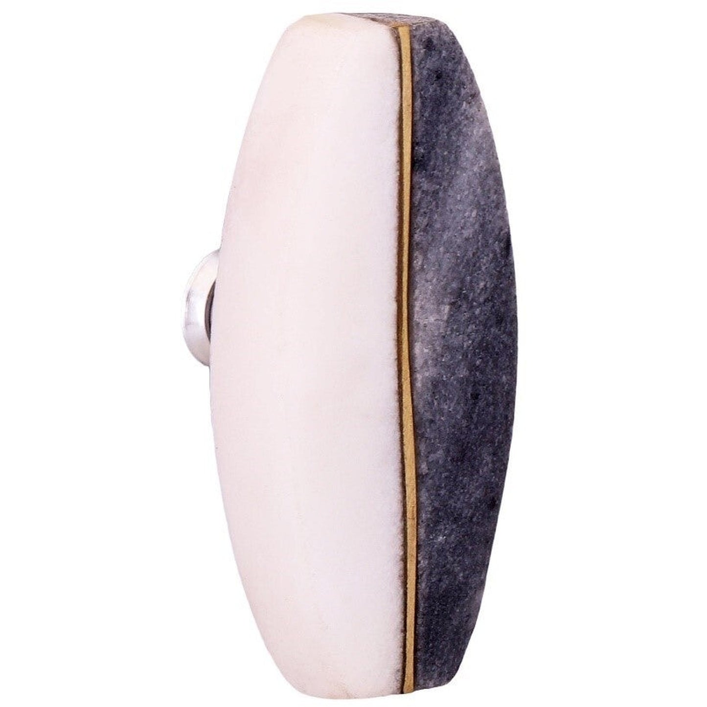 MARBLE/BRASS KNOB, WHITE & BLACK