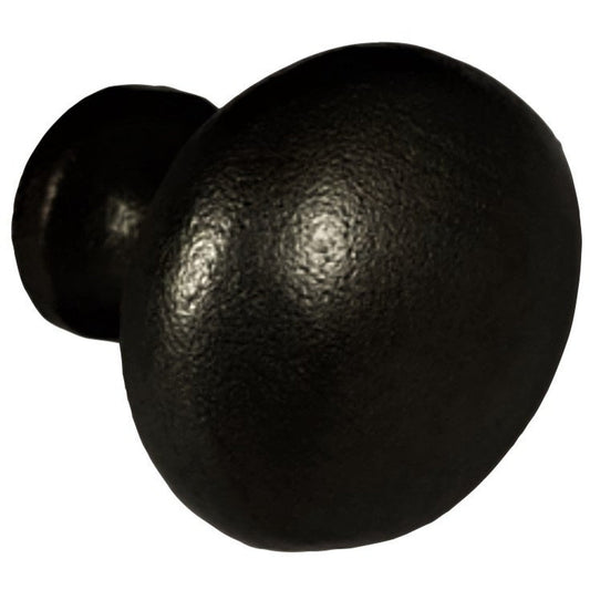 Round Iron Knob, Large, Black