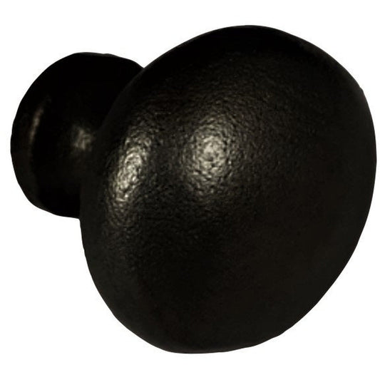 Round Iron Knob, Small, Black