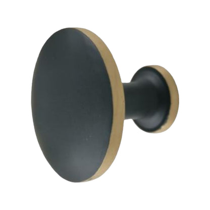 Brass Knob, Matt Black, 1.2 in