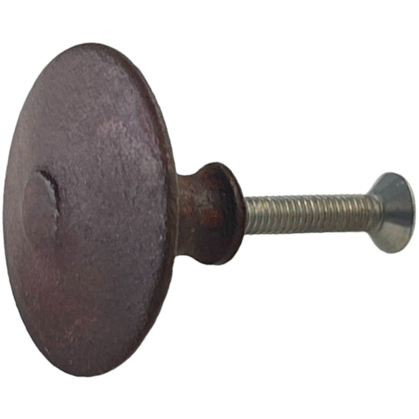 Round Iron Knob, Rust, Large