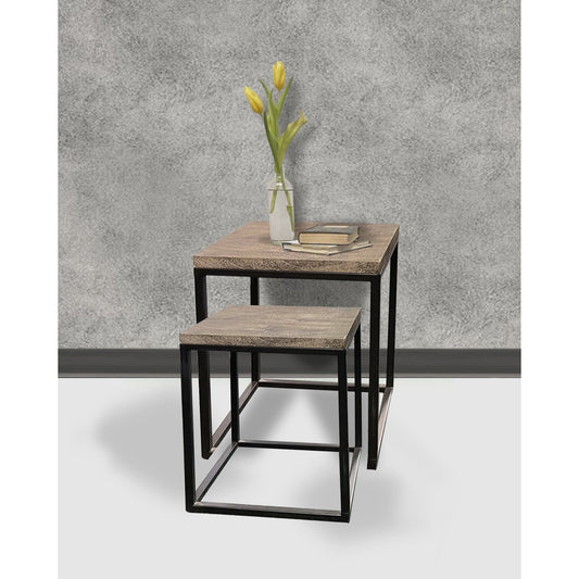Paul Nesting Side Tables Set/2, Iron/Wood, 50% Off