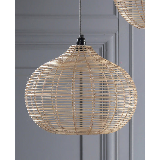 Rattan Caned Ceiling Lamp, Hand Woven