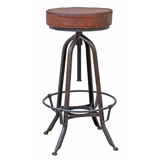 Industrial Bar Stool, Leather