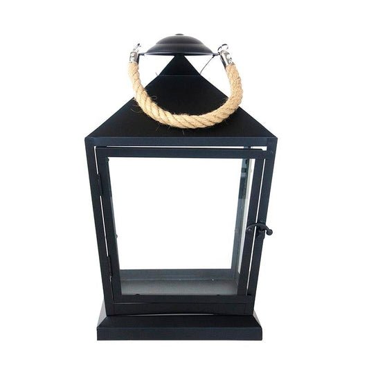 Lantern Black With Rope S