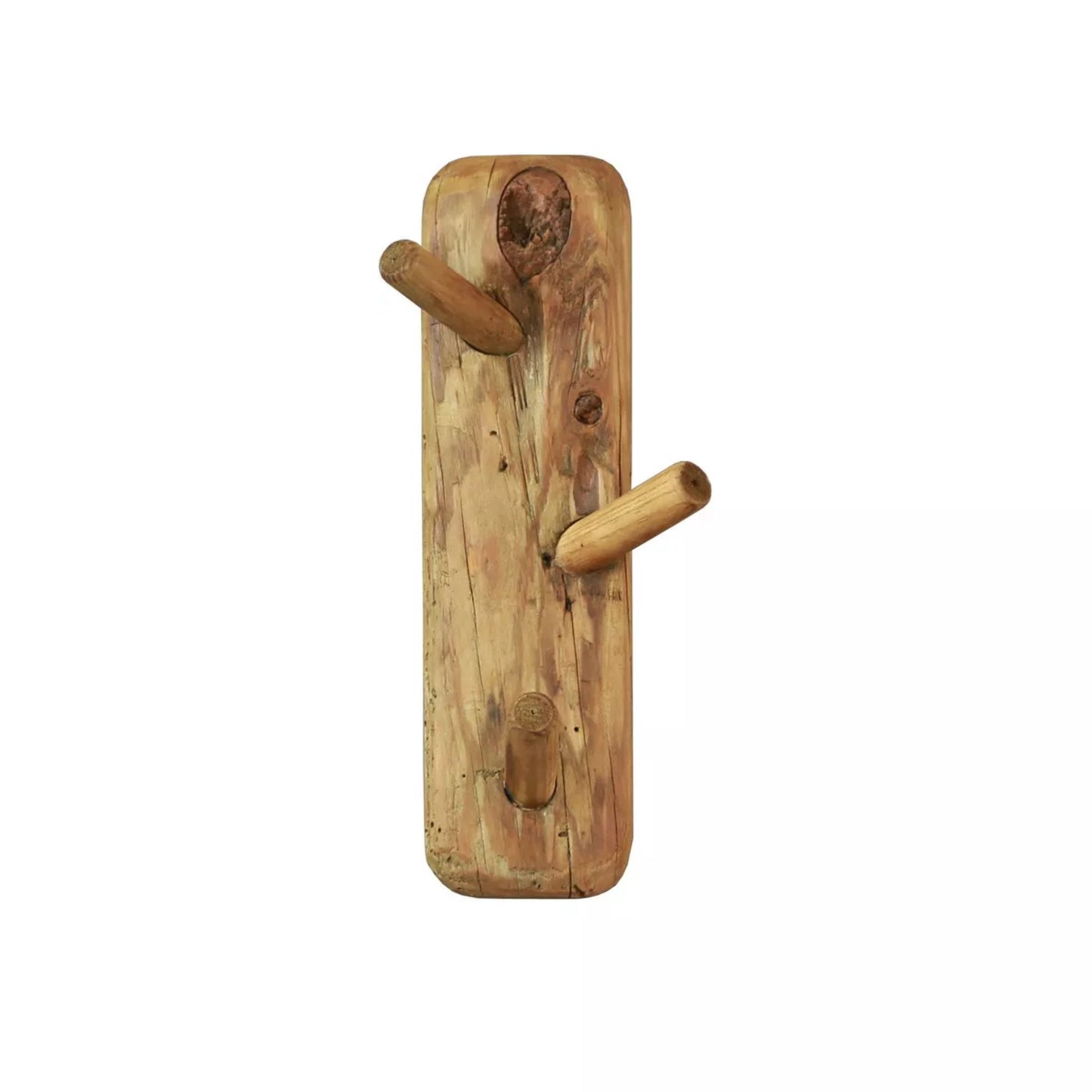 Reclaimed Wooden Wall Hook With 3 Pegs