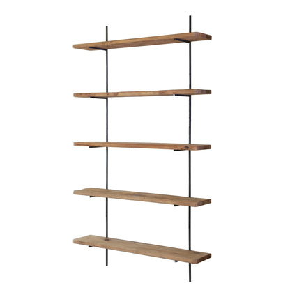 Reclaimed Wooden Floating 5-Shelf Ladder Shelves, 30% Off