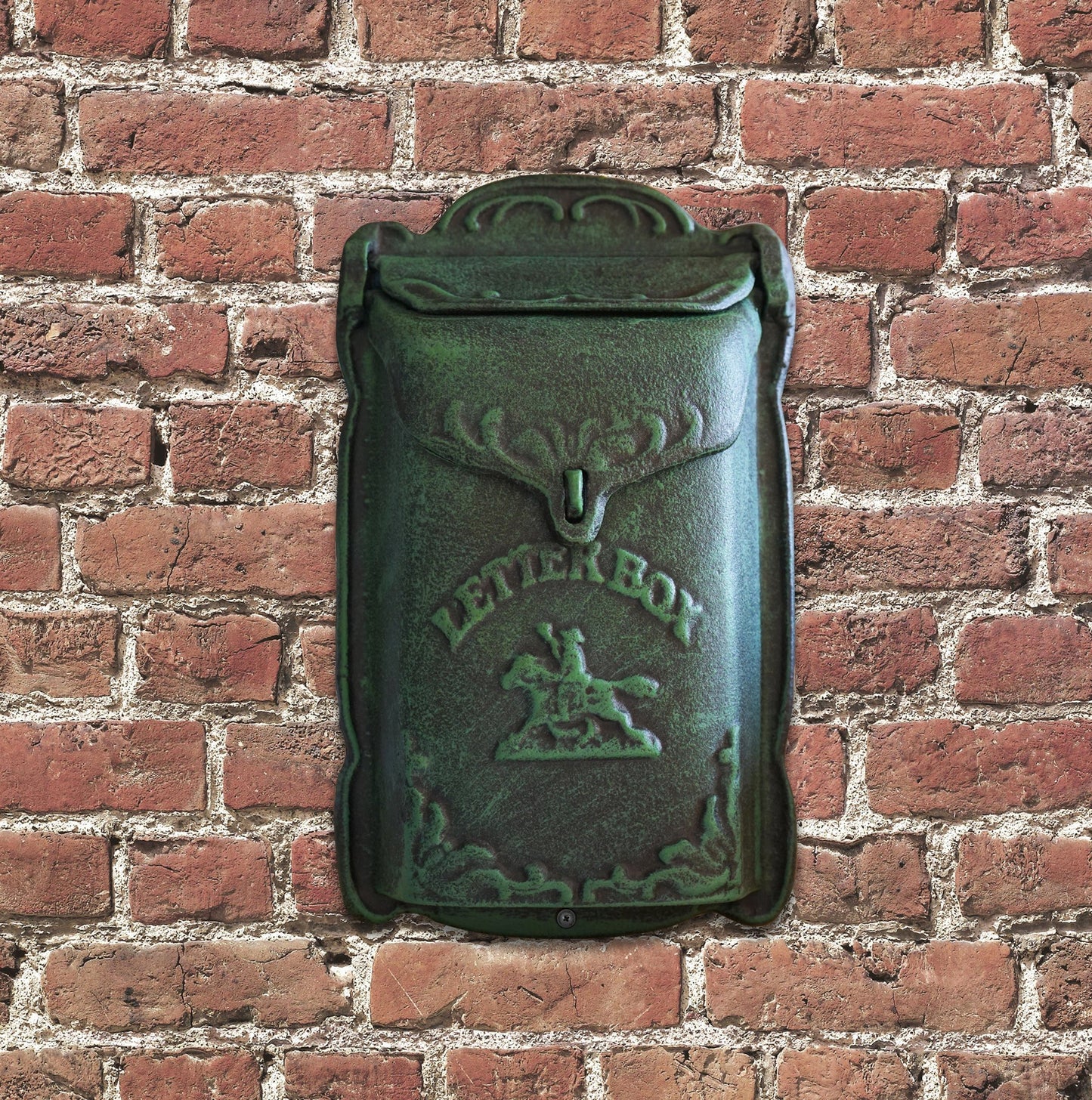 Cara Mailbox Green Cast Iron