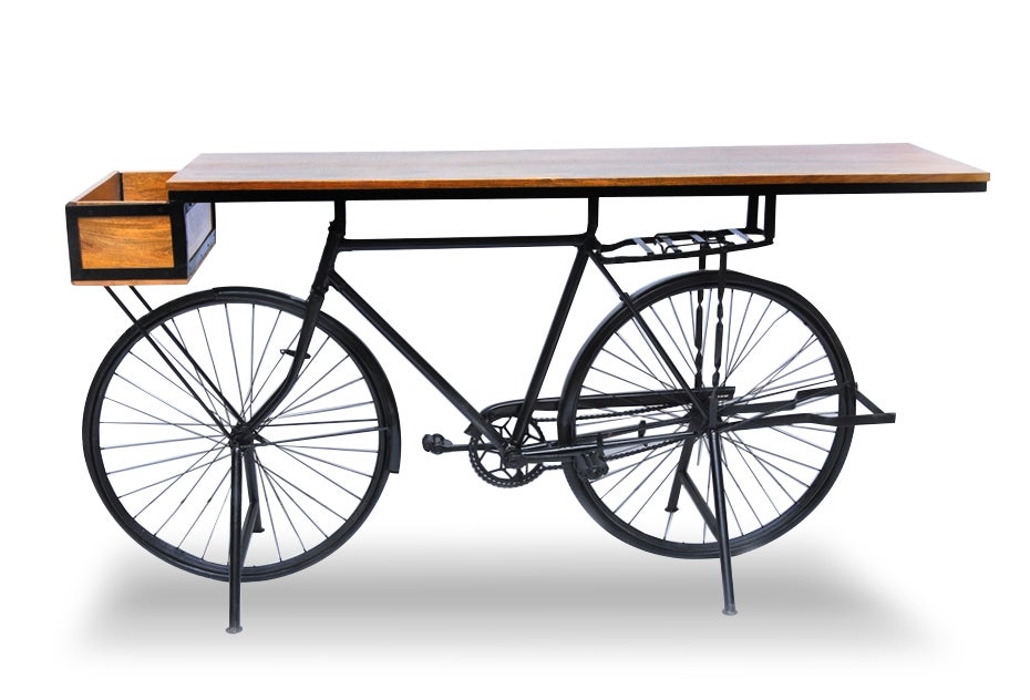 Euro Bicycle Console Table,Blk