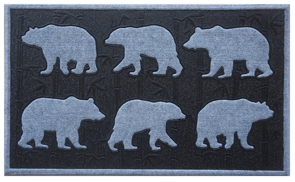 Bears In The Woods Doormat, Moulded Polypropylene