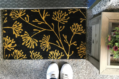 Floral Doormat, 18x30in, Glitter Design