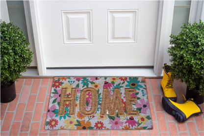 Pressed Coir Doormat "Home", Multicolor, PVC Tufted