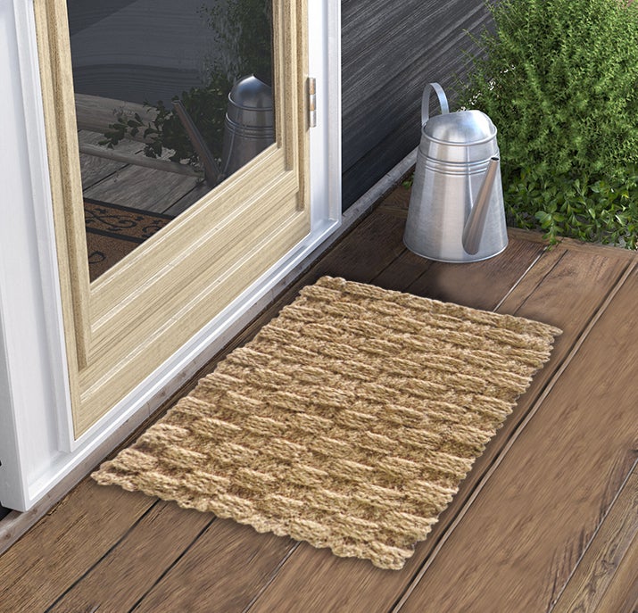 Coir Rope Doormat, Natural, 18x30in