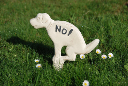 Dog Sign Pooing "No!" White