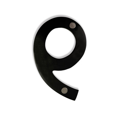 Magnetic Aluminum House Number #9, 4 in, Black, Last Chance