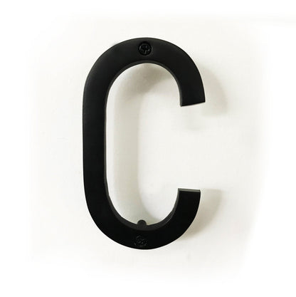 Black aluminum Letter C, 6inch