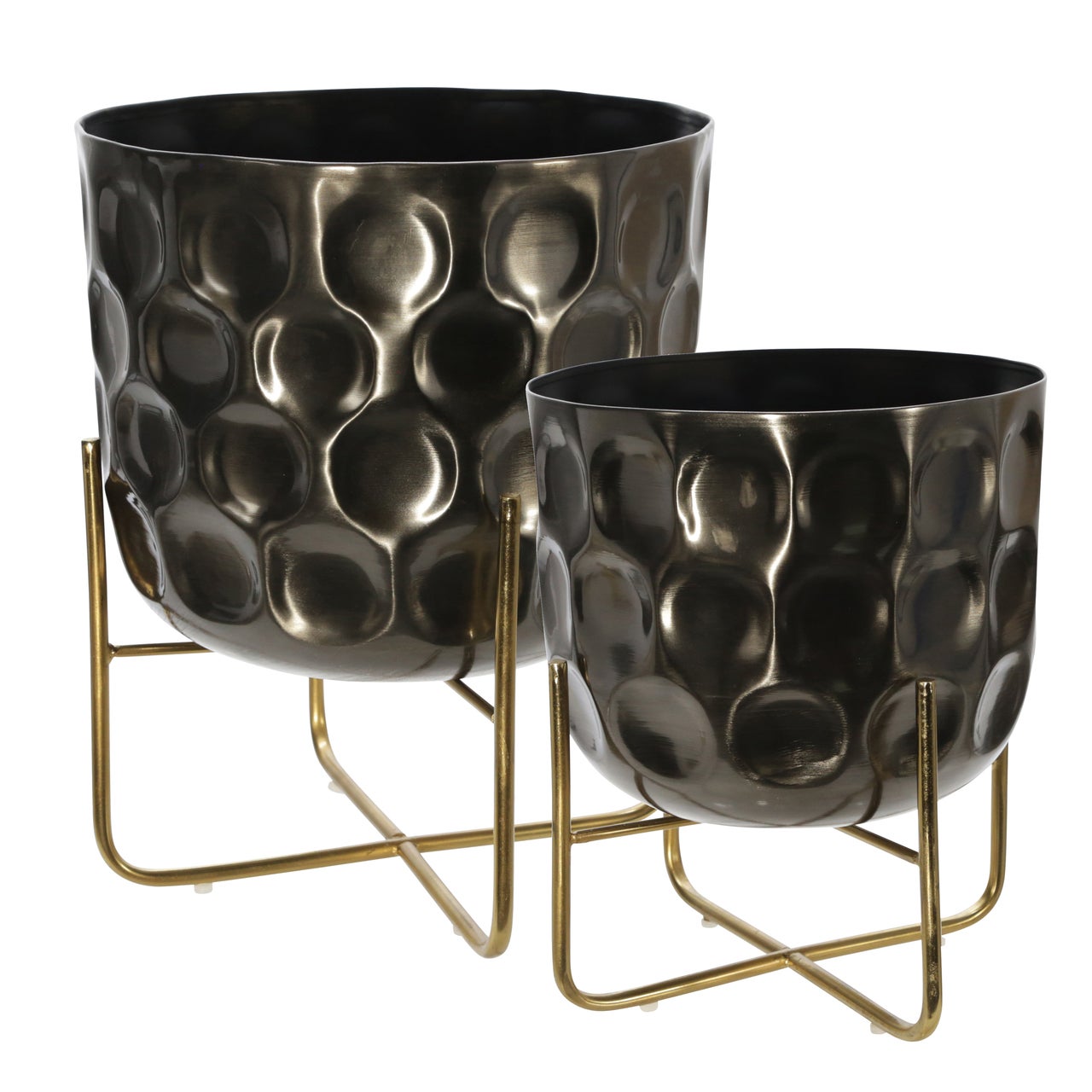 Valerie Planter Set, Black Nickel Metal