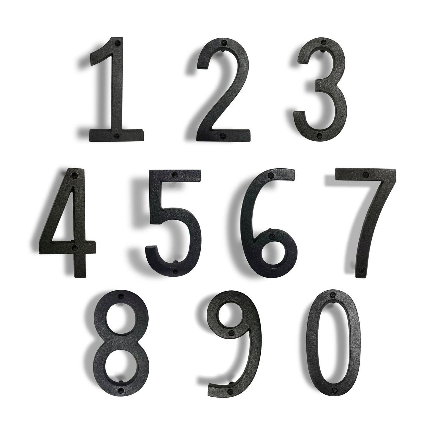 Colonial Wrought Iron Floating Number, 6.5 in, BLK, # 0