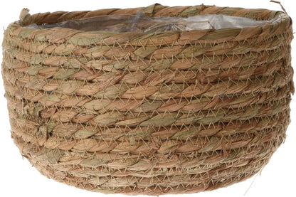 Flowerpot Cattail Leaf Set 2Pc, Willow/Rattan