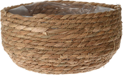 Flowerpot Cattail Leaf Set 2Pc, Willow/Rattan