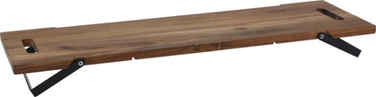 Serving Tray, Acacia Wood With 2 Metal Legs, With 2 Handles