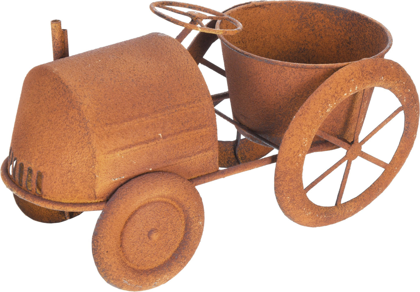 Flower Pot Tractor Model. Rusty Brown., (YVR)