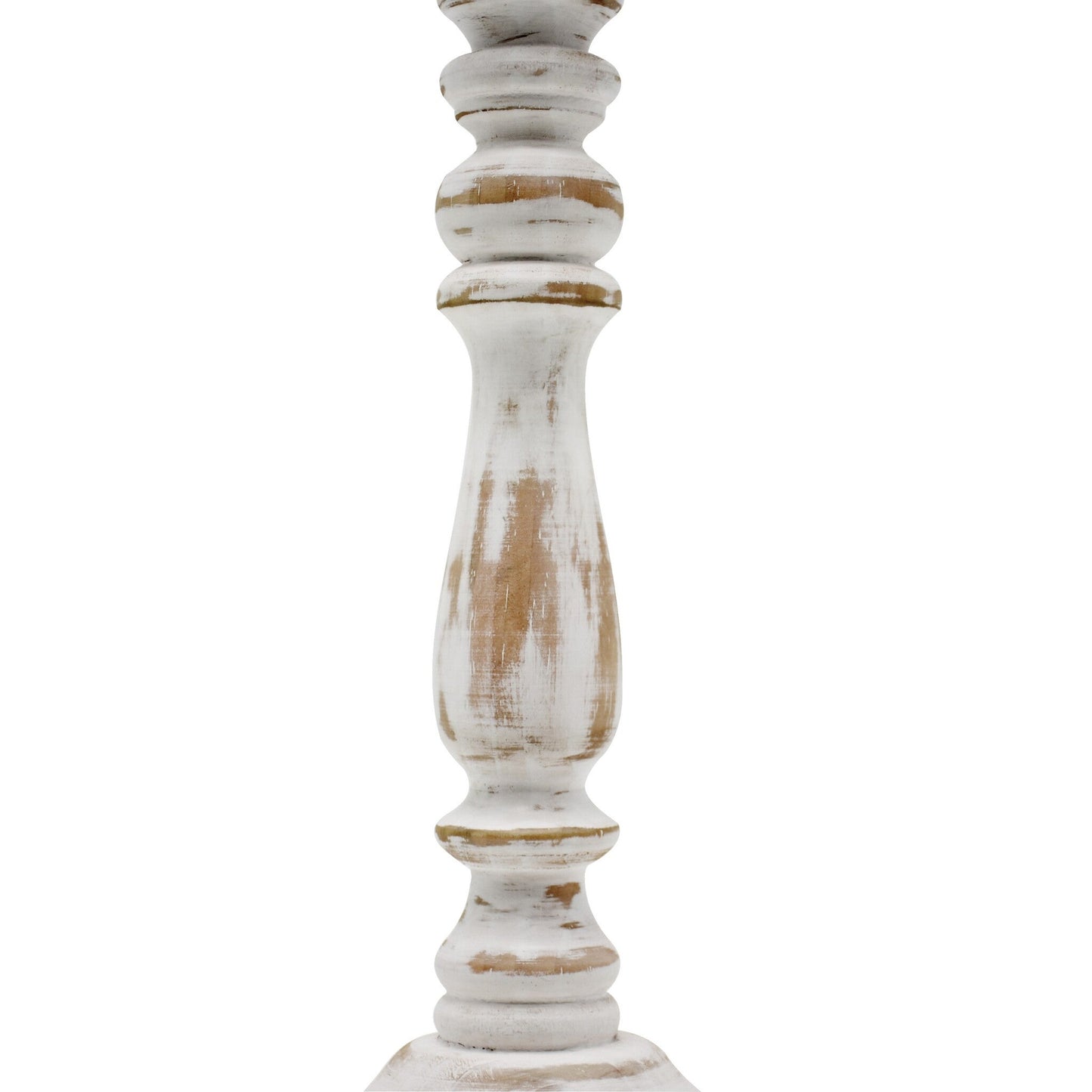 Wood Candle Holder, Antique White