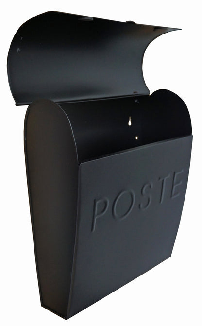 Euro Mailbox Black With POSTE