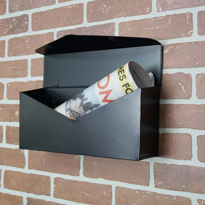 Long Envelope Mailbox Black