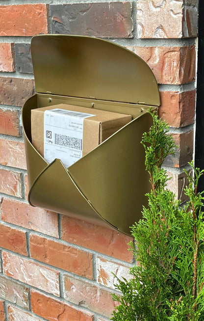 Antique Brass Envelope Mailbox, Large