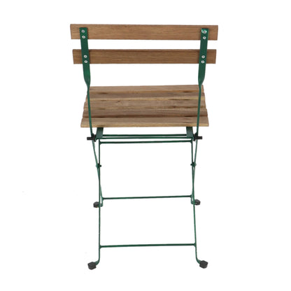 Bistro Chair Metal Wood Green