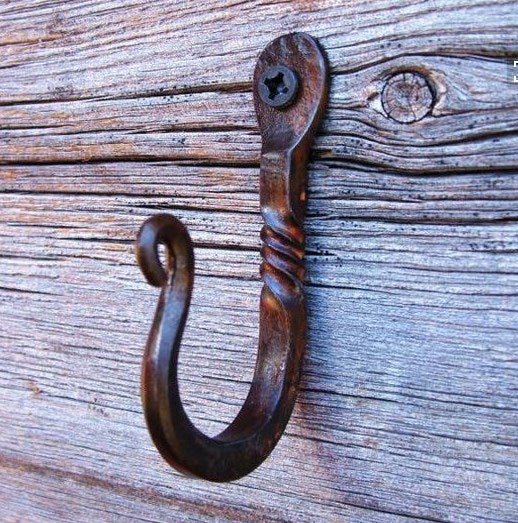 Hand-Forged Black Rope Hook